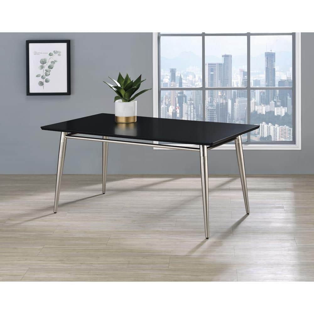 Office Star Products Brooklyn 42 in. Black Rectangle MDF Coffee Table ...