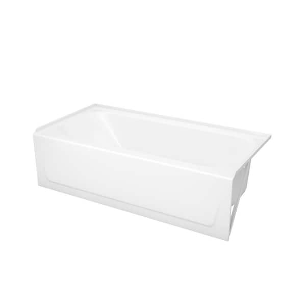 Maui 60 in. x 30 in. Alcove Soaking Bathtub with Right Drain in White