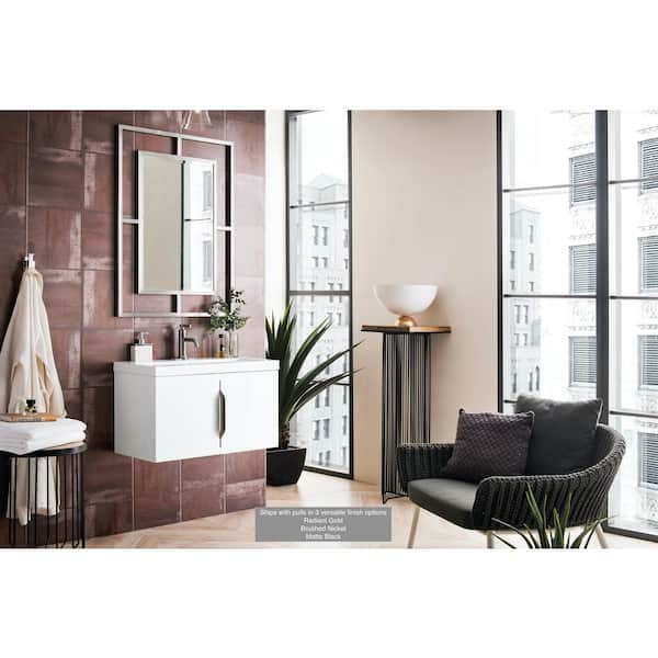 Columbia 31.5 in. Single Bath Vanity in Glossy White with Resin Vanity Top in White Glossy with White Basin