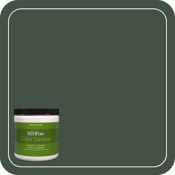 BEHR PREMIUM PLUS 8 oz. #ECC-48-3 Lush Grass Semi-Gloss Interior/Exterior Paint & Primer Color Sample