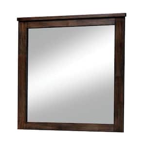 39 in. W x 35 in. H Wooden Frame Oak Wall Mirror