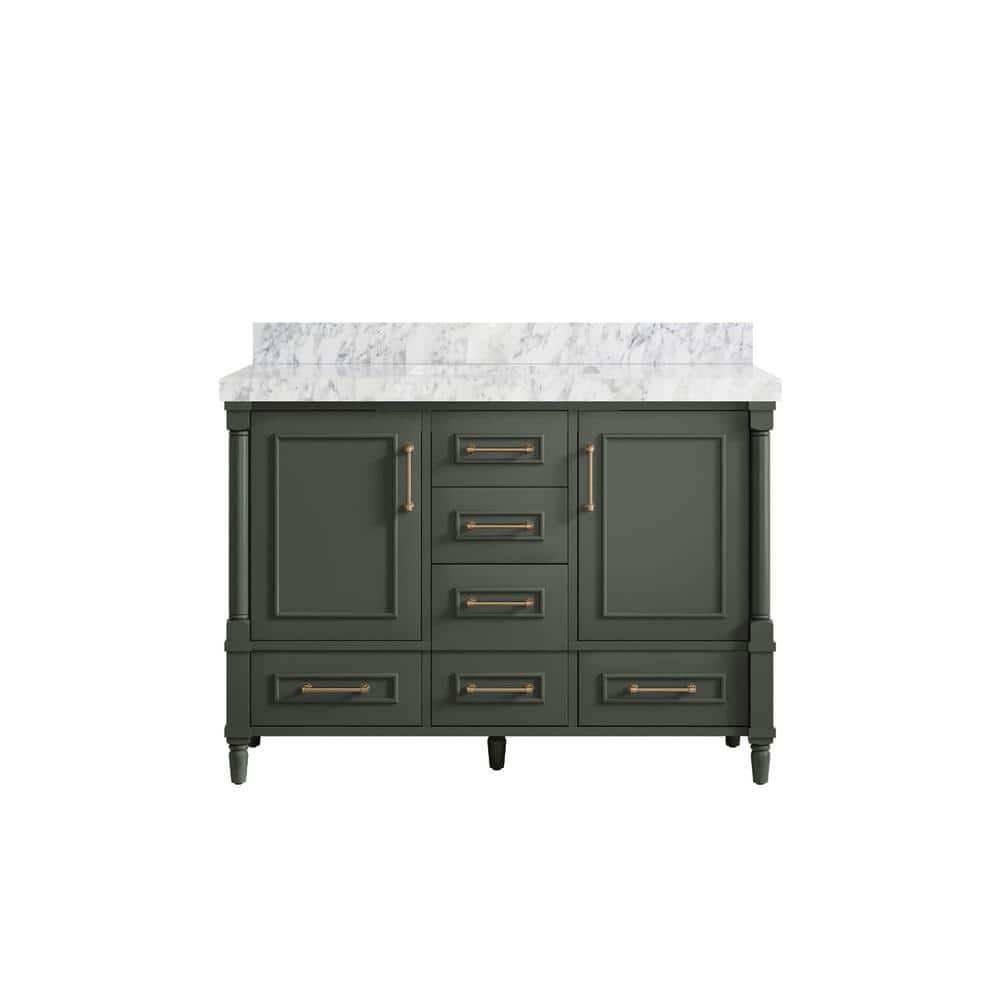 Hudson 48 in. W x 22 in. D x 36 in. H Bath Vanity in Pewter Green with 2 in. Carrara Marble Top price history on PriceWatchPro