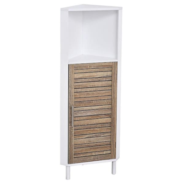 Evideco Free Standing Corner Shower Caddy Bamboo 2 Shelves