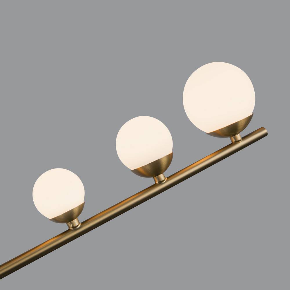 Juniper Mini Brushed Gold LED Chandelier with Opal Glass