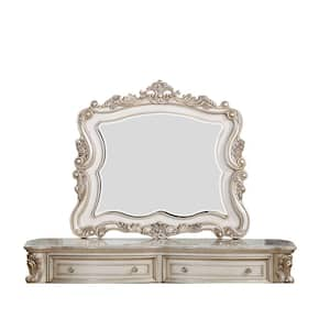 Amelia 44 in. H x 2 in. W Large Irregular Antique White Contemporary Mirror