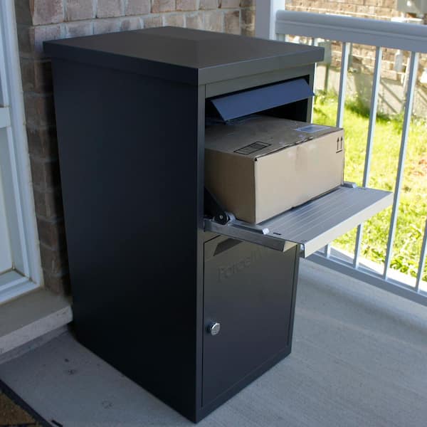 ParcelWirx Graphite Lockable Package Delivery Box with Parcel