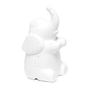 8.18 in. White Porcelain Elephant Shaped Table Lamp