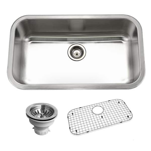 HOUZER Belleo Series Drop-In 32 in. Stainless Steel Single Bowl Kitchen Sink