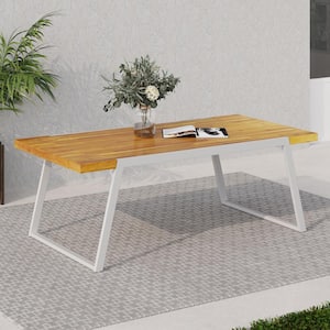 Acacia Wood Dining Table with Sled Leg Stand