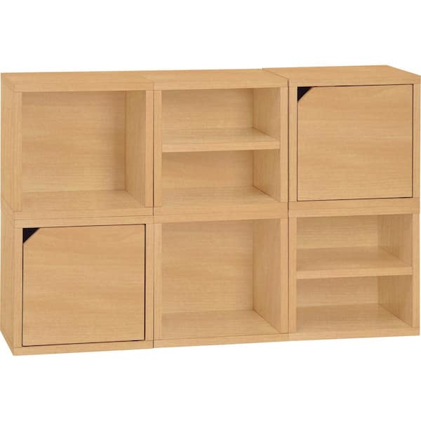 Way Basics 25 in. H x 40 in. W x 11 in. D Natural Recycled Materials 6-Cube Storage Organizer