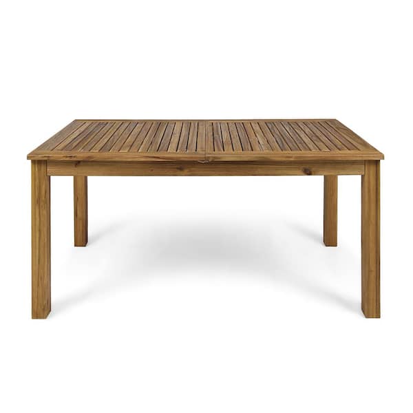 Nestor Natural Brown Rectangular Wood Expandable Outdoor Patio Dining Table