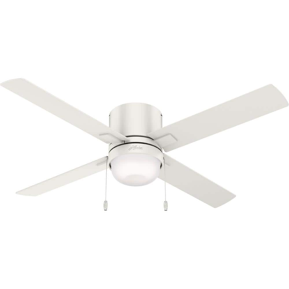 Hunter Minikin 52 in. Indoor Fresh White Ceiling Fan with Light Kit ...