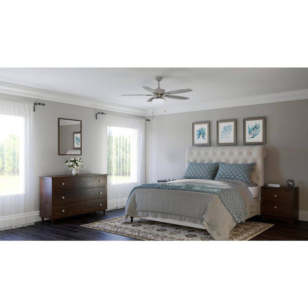 Billows 52" Brushed Nickel Ceiling Fan with LED Light