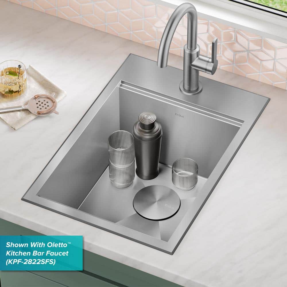 Kore 15" Stainless Steel Single Bowl Workstation Sink with Accessories