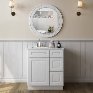 30-in W X 21-in D X 34.5-in H in Shaker White Plywood Ready to Assemble Floor Vanity Sink Base Kitchen Cabinet