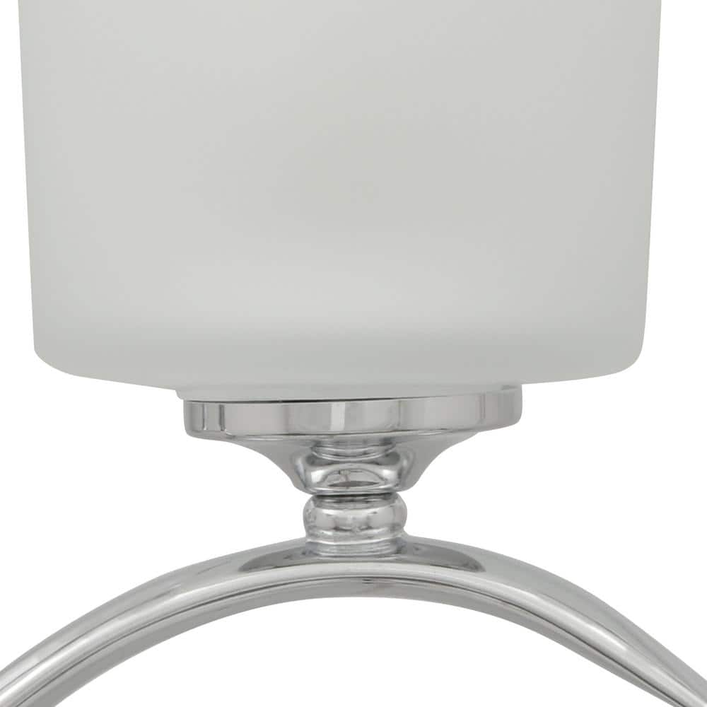 Polished Chrome 3-Light Wall Sconce with Etched Glass Shades