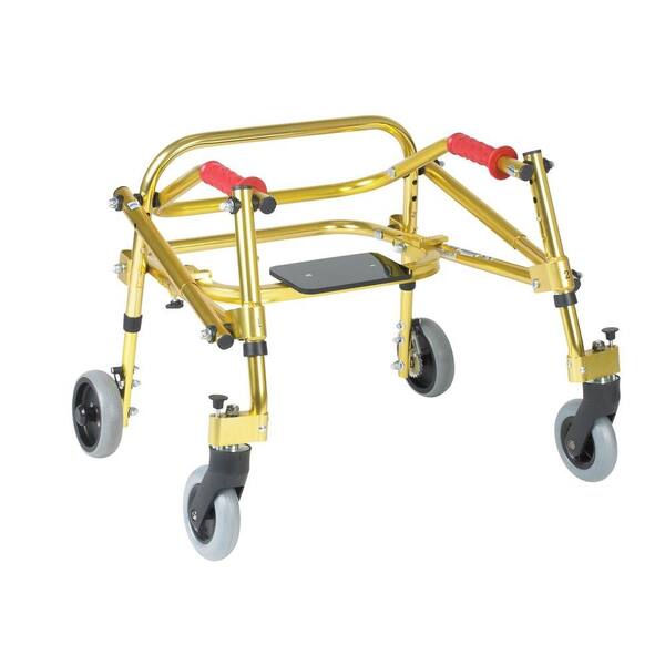 Drive Nimbo Rehab Lightweight Posterior Posture Walker with Seat for Tyke in Golden Yellow