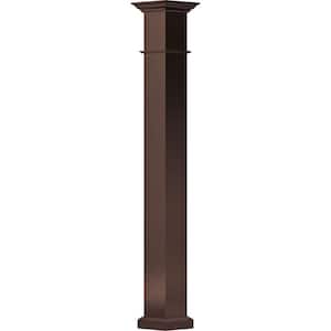 8' x 5-1/2" Endura-Aluminum Wellington Style Column, Square Shaft (Post Wrap Installation), Non-Tapered, Textured Bronze