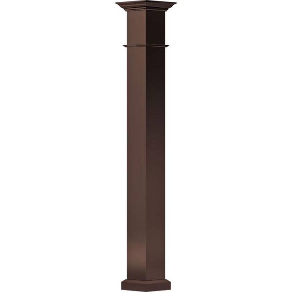AFCO 9 in. x 8 ft. Textured Bronze Non-Tapered Square Shaft (Load-Bearing) Endura-Aluminum Wellington Style Column