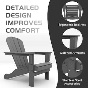 Plastic/Resin Adirondack Chairs Gray (set of 2)