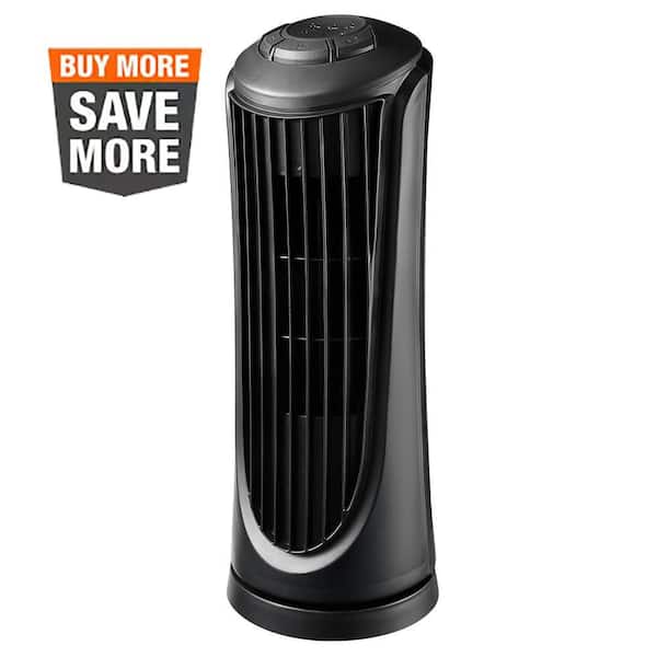 14 in. Oscillating Personal Desk Tower Fan in Black