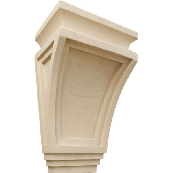Ekena Millwork 6 in. x 4 in. x 9 in. Rubberwood Arts and Crafts Corbel