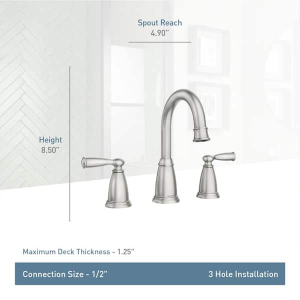 Moen Banbury 8 In Widespread Double Handle High Arc Bathroom Faucet Spot Resist Brushed Nickel 84947srn - Installing Moen 3 Hole Bathroom Faucet Moen Banbury 8 In Widespread Double Handle High Arc Bathroom Faucet Spot Resist Brushed Nickel 84947srn - Installing Moen 3 Hole Bathroom Faucet