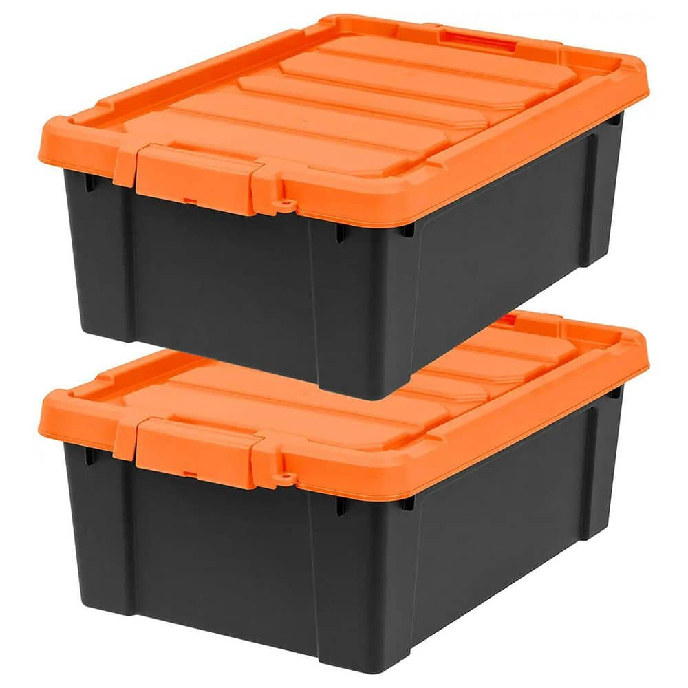 Rubbermaid Roughneck 18 gal, 6 Pack, Halloween Storage Tote, Black and Orange, Size: 18 Gallon - 6 Pack