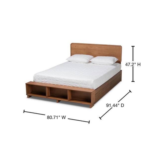 jasmineページ Baxton Studio Regina Ash Walnut Full Platform Storage Bed