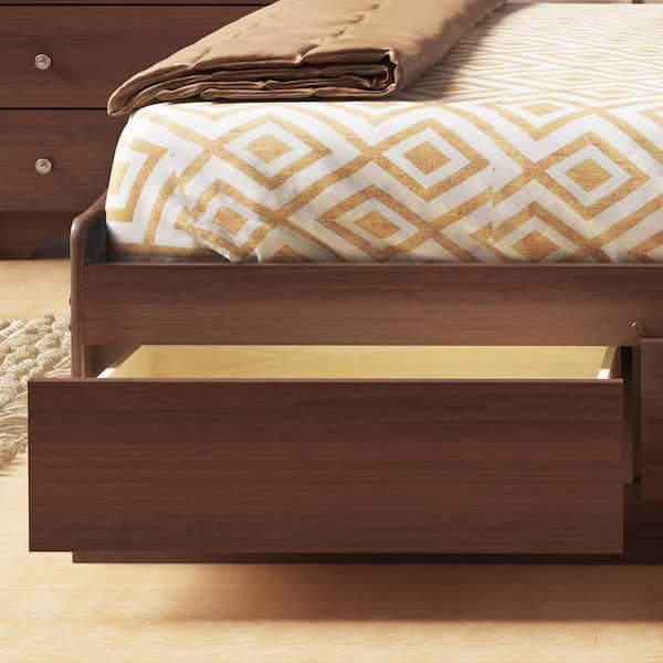 Prepac Monterey Queen Wood Storage Bed, Prepac Monterey Queen Bookcase Platform Storage Bed In Cherry
