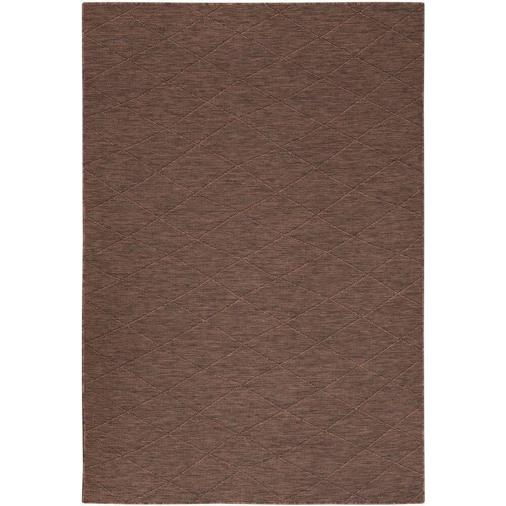 Mocha Geometric Non-Slip Washable 6' x 9' Synthetic Rug