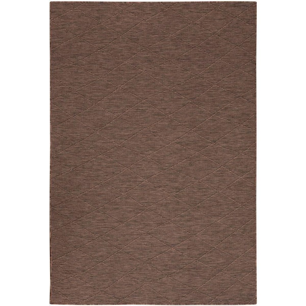 Nourison Practical Solutions Mocha 6 ft. x 9 ft. Diamond Contemporary Area Rug
