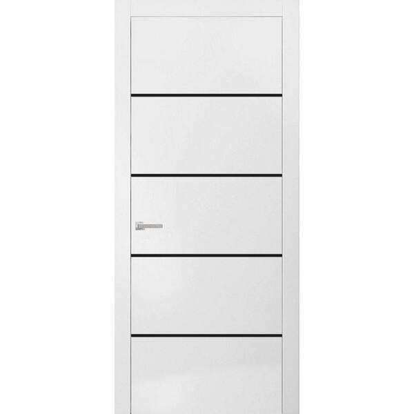 15 42 in. x 84 in. Right-Hand/Inswing Solid White Wood Single Prehung Interior Door with Hardware