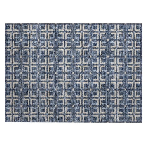 Chantille Machine Washable Indoor/Outdoor Abstract ACN3153 Navy 2 ft. x 3 ft. Accent Rug