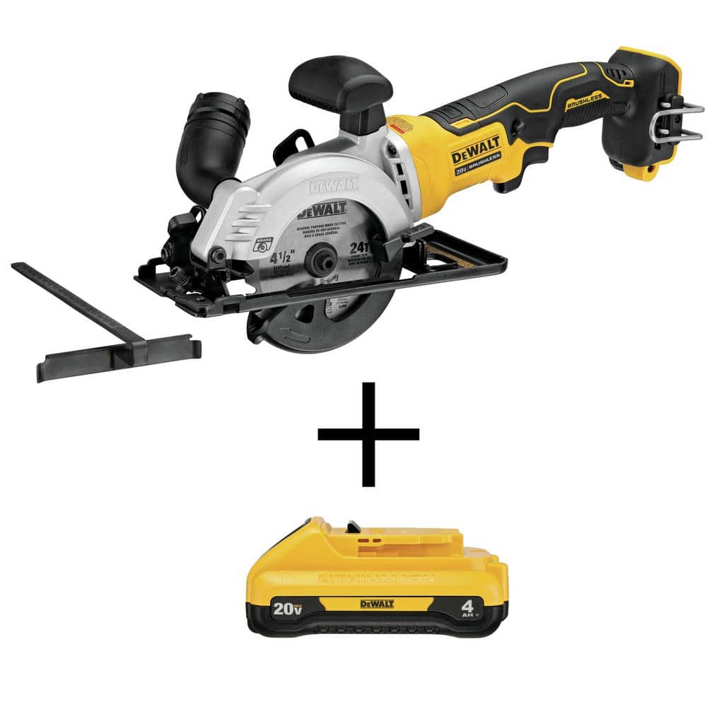 Dewalt DCS571B-DCB240-BNDL ATOMIC 20V MAX Brushless 4-1 in. Circular Saw and Ah Compact Lithium-Ion Battery - 3