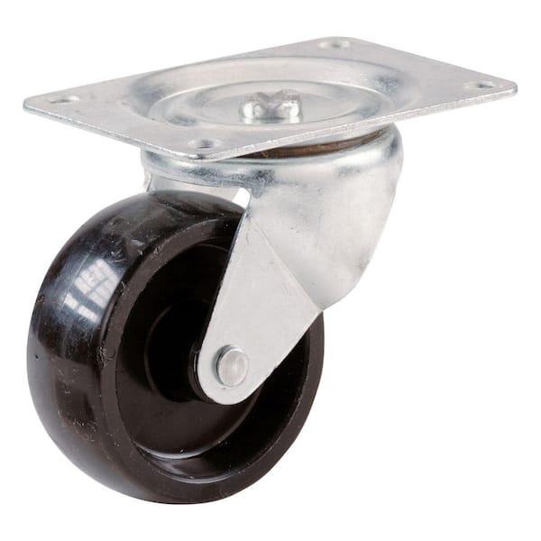 Shepherd 2 in. Black Polypropylene and Steel Swivel Plate Caster with 125 lb. Load Rating