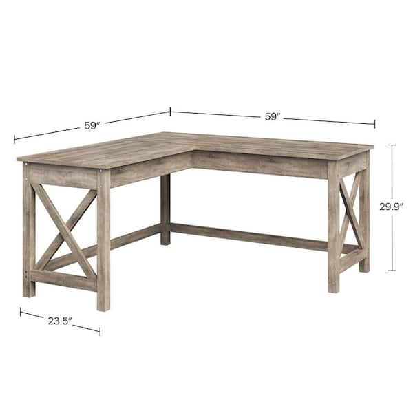 Lavish Home 23.5-inches Gray Wood, L-Shaped Computer Desk Lavish Home 23.5-inches Gray Wood, L-Shaped Computer Desk