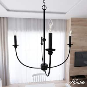 Southcrest 4-Light Matte Black Candlestick Chandelier