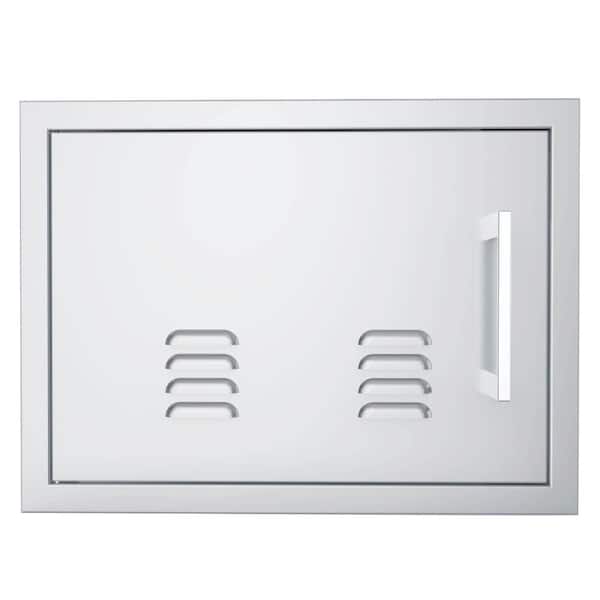 Sunstone Signature Series 23 in. x 17 in. 304 Stainless Steel Left Swing Horizontal Vented Door