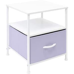 1-Drawer Purple Nightstand 18.37 in. H x 15.75 in. W x 15.75 in. D