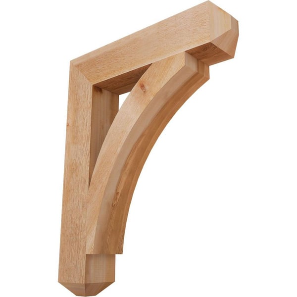 Ekena Millwork 6 in. x 38 in. x 30 in. Western Red Cedar Thorton Craftsman Rough Sawn Bracket