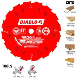 PERGOBlade 12 in. x 16-Tooth Polycrystalline Diamond (PCD) Tipped Ultimate Flooring Circular Saw Blade