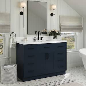 Hepburn 48 in. W x 22 in. D x 36 in. H Single Sink Freestanding Bath Vanity in Midnight Blue with Carrara Quartz Top