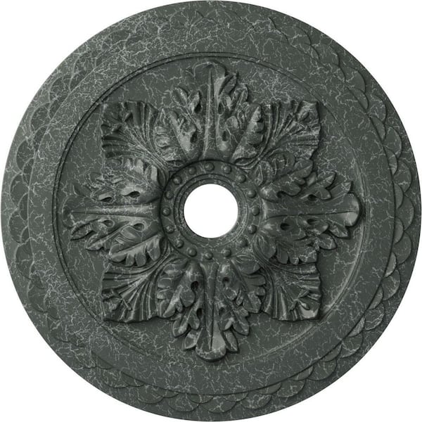 Ekena Millwork 2" x 23-5/8" x 23-5/8" Polyurethane Bordeaux Deluxe Ceiling Medallion, Athenian Green Crackle