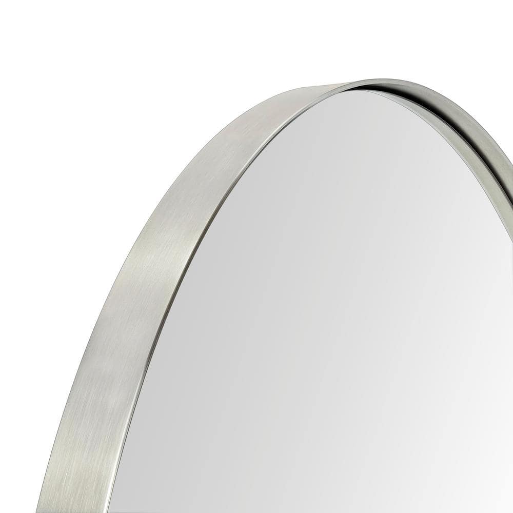 Brushed Nickel Oval Metal Bathroom Vanity Mirror