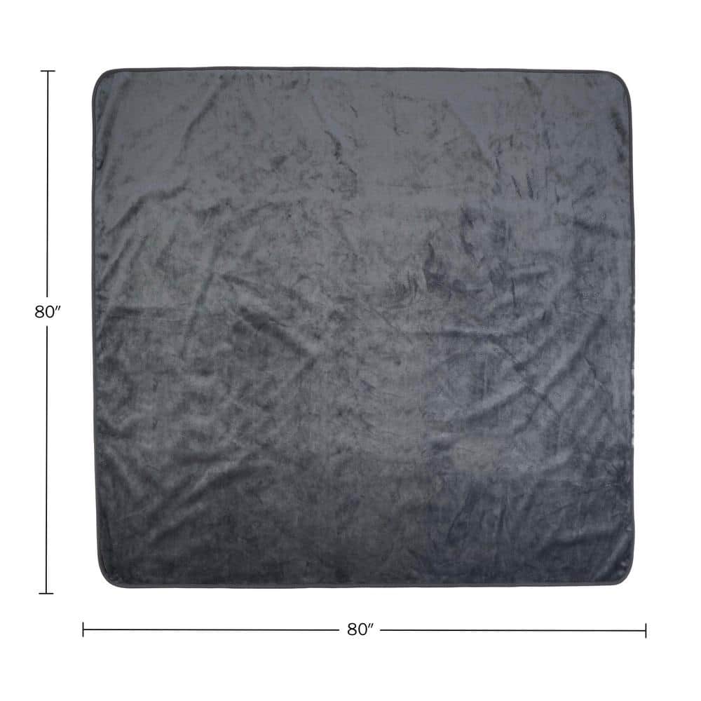 King-Size Gray Cotton Waterproof Blanket for Kids and Pets