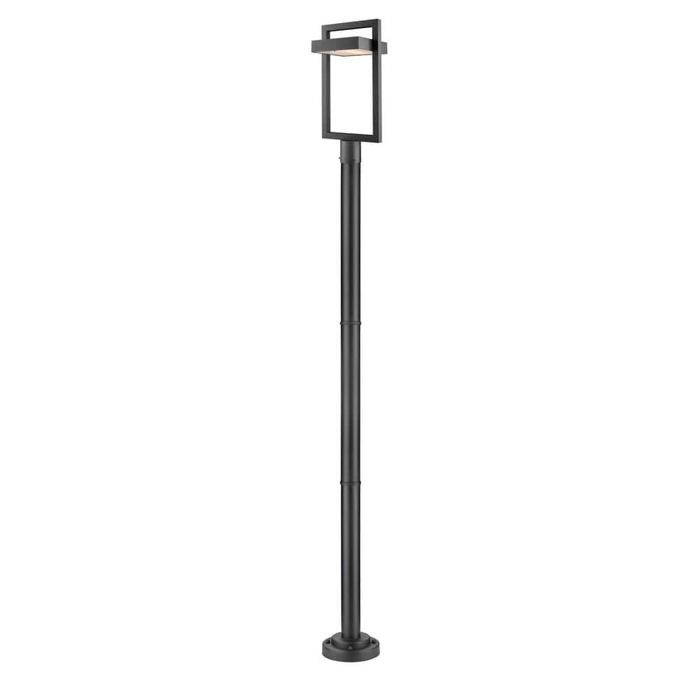 Luttrel 97.23 in. 1-Light Black Aluminum Hardwired Outdoor Weather Resistan