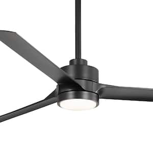 Triplex 60 in. Indoor Black Integrated LED Ceiling Fans with Light and Remote Control