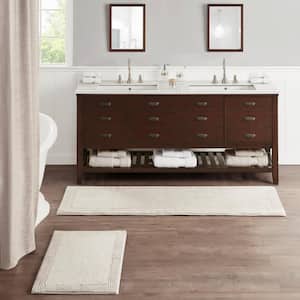 Splendor Taupe 21 in. x 34 in. 100% Cotton Tufted 3000 GSM Reversible Bath Rug