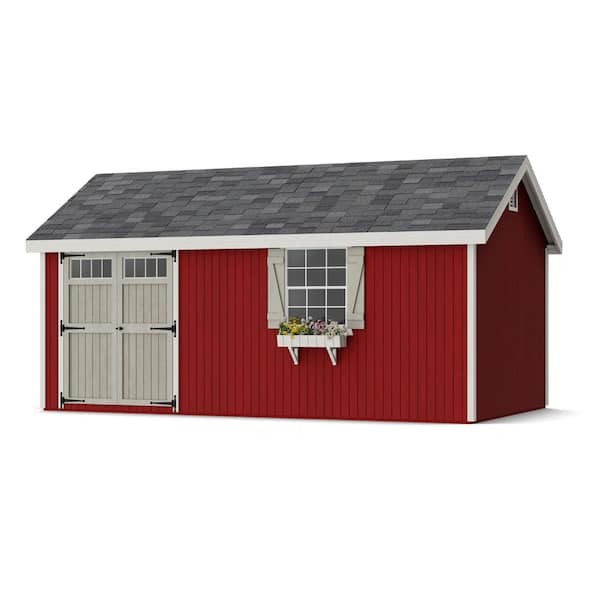 Little Cottage Co. Colonial Pinehurst 10 ft. x 18 ft. Outdoor Wood Storage Shed Precut Kit with Operable Window (180 sq. ft.)